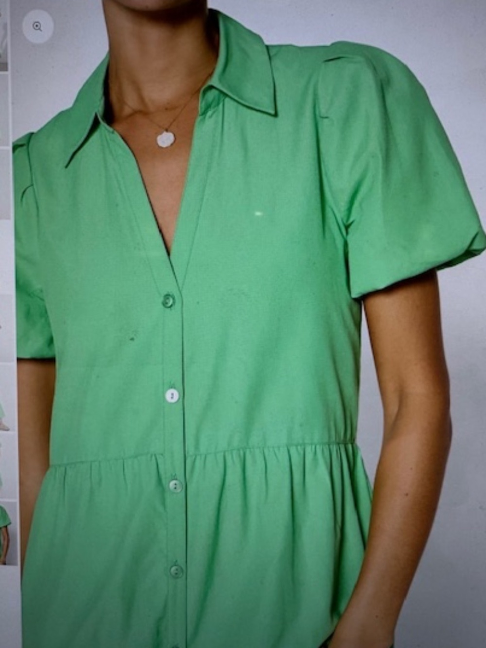 Like new!  EUC Brochu Walker $348 Havana Dress in Derby Green, Medium - Picture 6 of 8